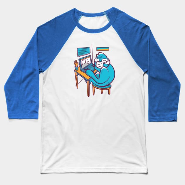 Home Office Sloth Baseball T-Shirt by Safdesignx